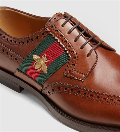 gucci brown leather lace up shoe|Gucci lace up boots.